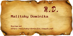 Malitsky Dominika névjegykártya